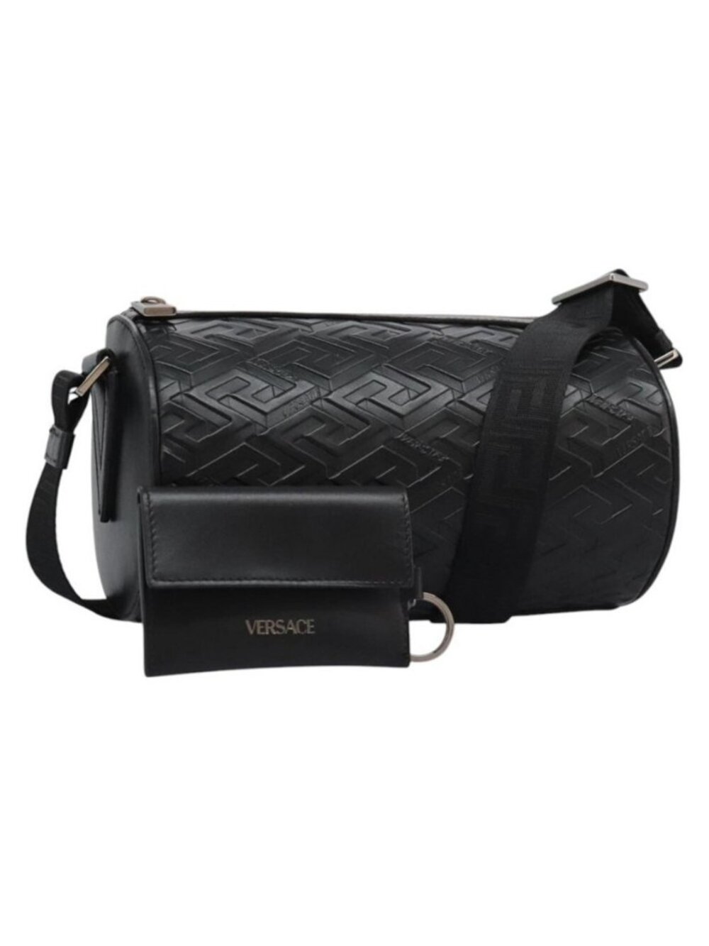 Authentic VERSACE Shoulder Bag Leather Black